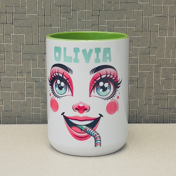 Custom Made Expressive Face Ceramic Mug (15 oz) - Picture 2 of 4